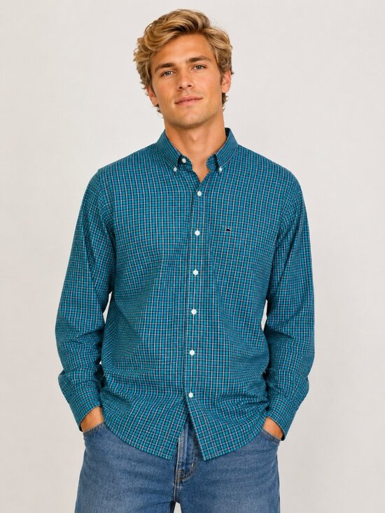 crown & ivy Other - Crown & Ivy Green Navy Blue Casual Plaid Button Down Shirt Men's Size Medium